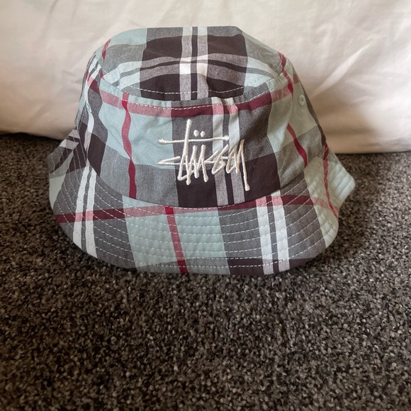 Stussy Black and Gray Plaid bucket hat L/Xl - Picture 2 of 7